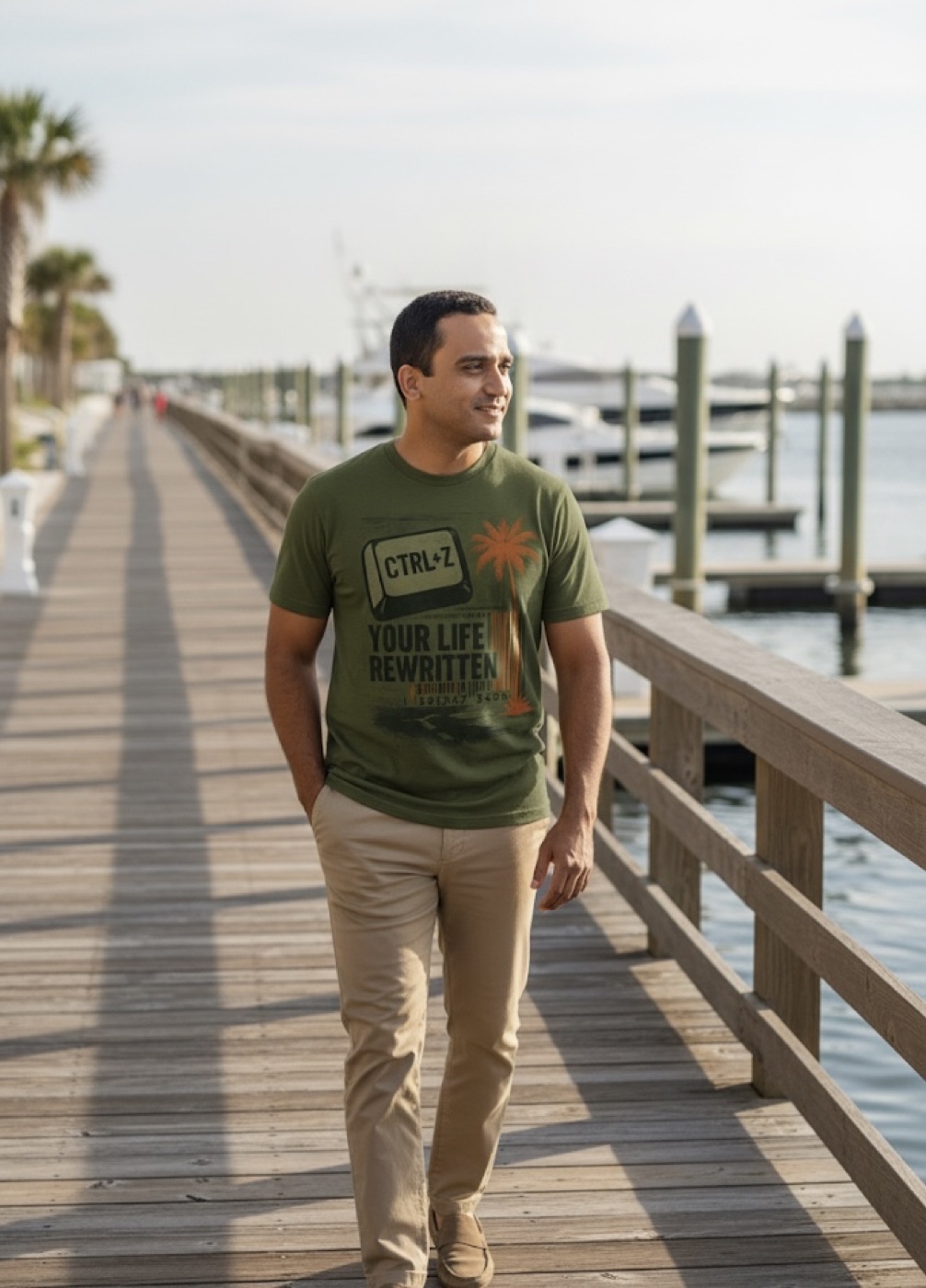 Greg Howard, principal of Seventh Avenue Media, on the Panama City Beach boardwalk