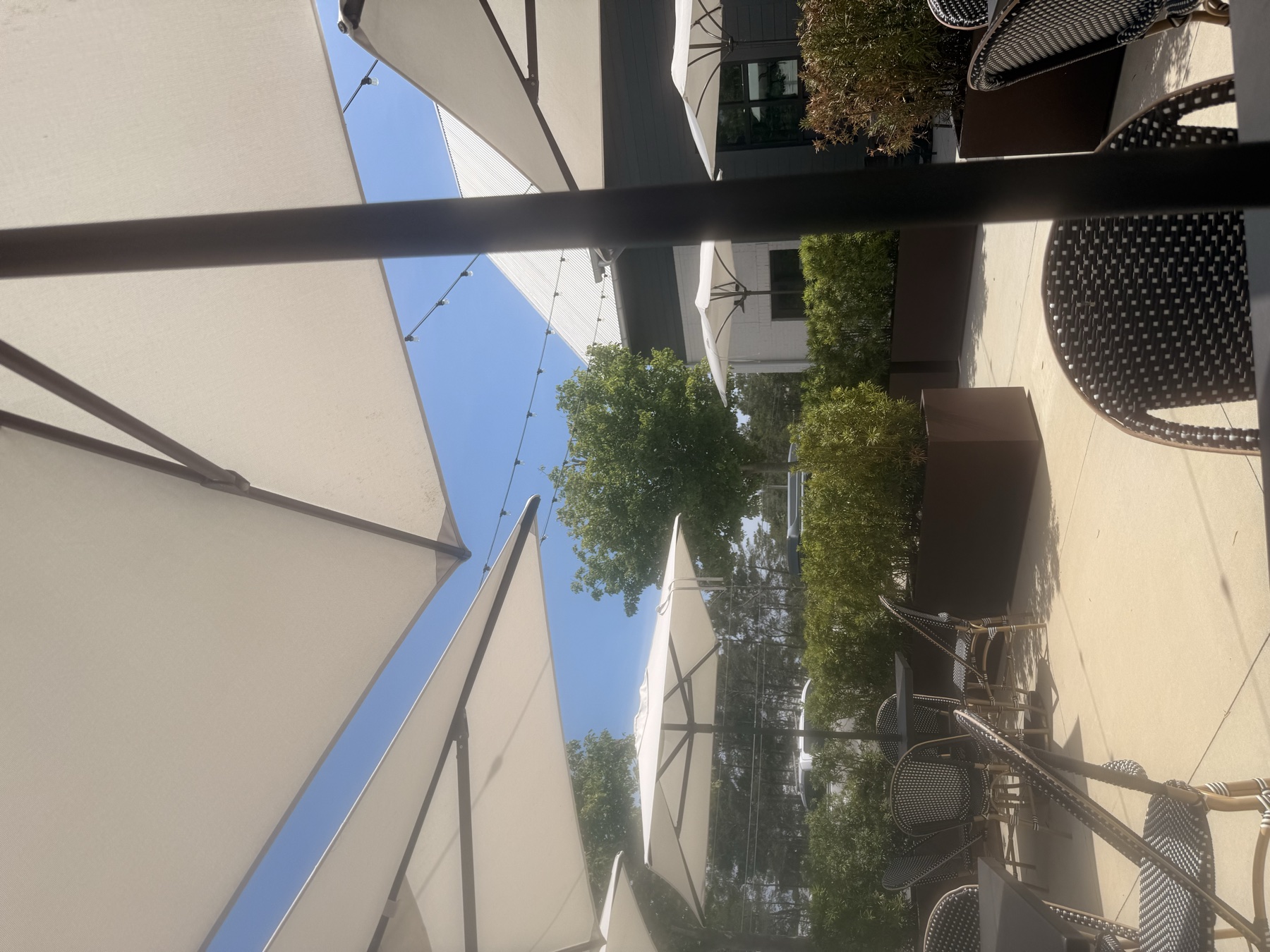 A Panama City Beach cafe courtyard at midday — the kind of small business Seventh Avenue Media builds for