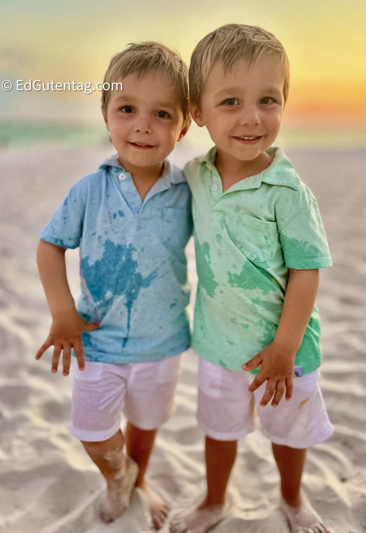 Ed Gutentag — brothers at beach sunset, Panama City Beach family photography session
